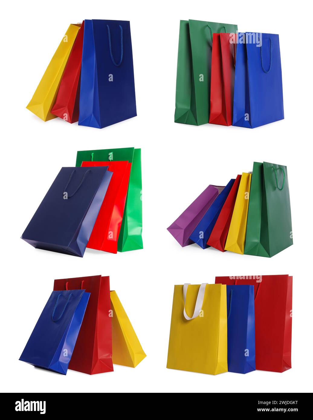 Colorful shopping bags isolated on white, set Stock Photo - Alamy