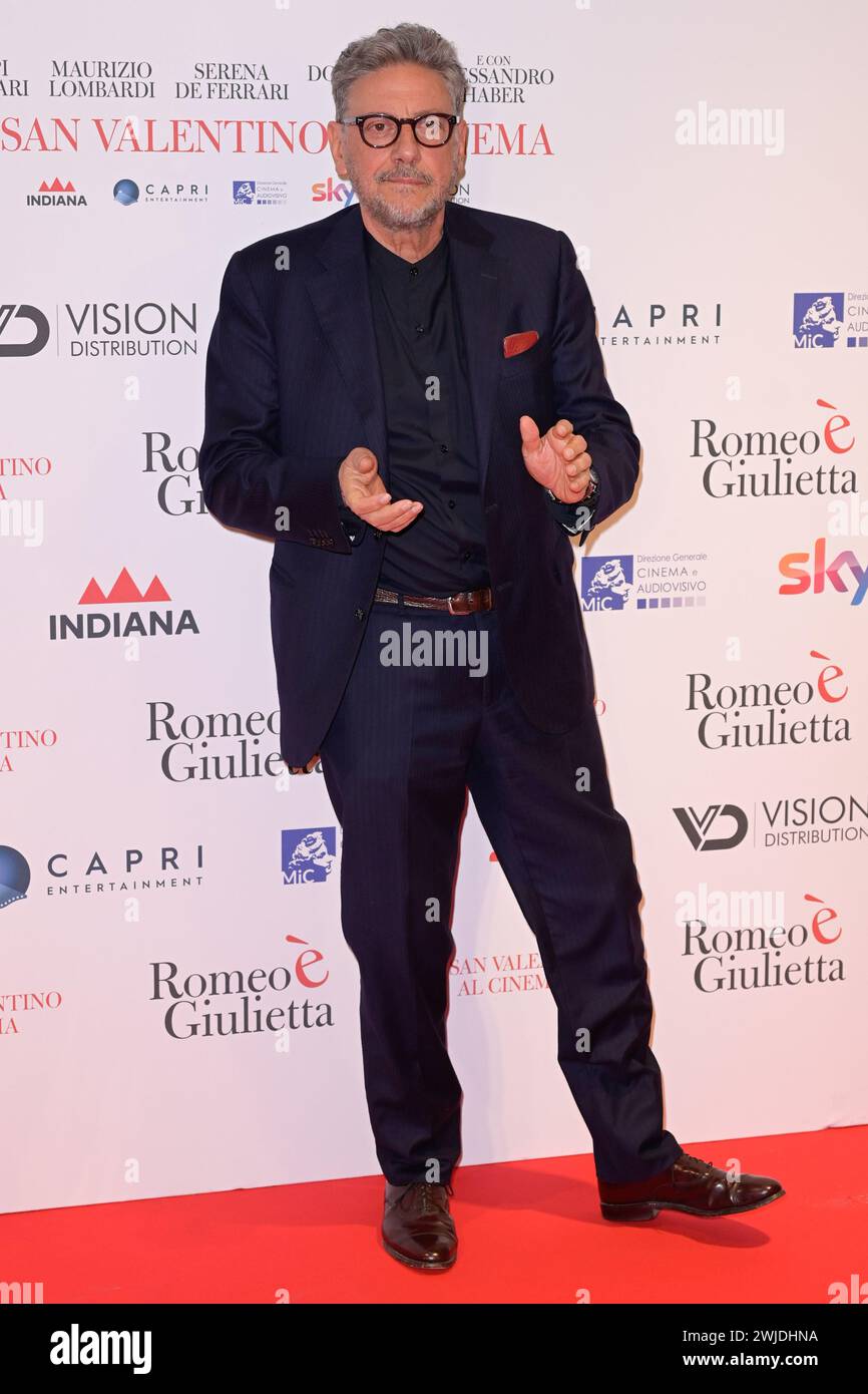 Rome, Italy. 14th Feb, 2024. Sergio Castellitto attends the red carpet ...