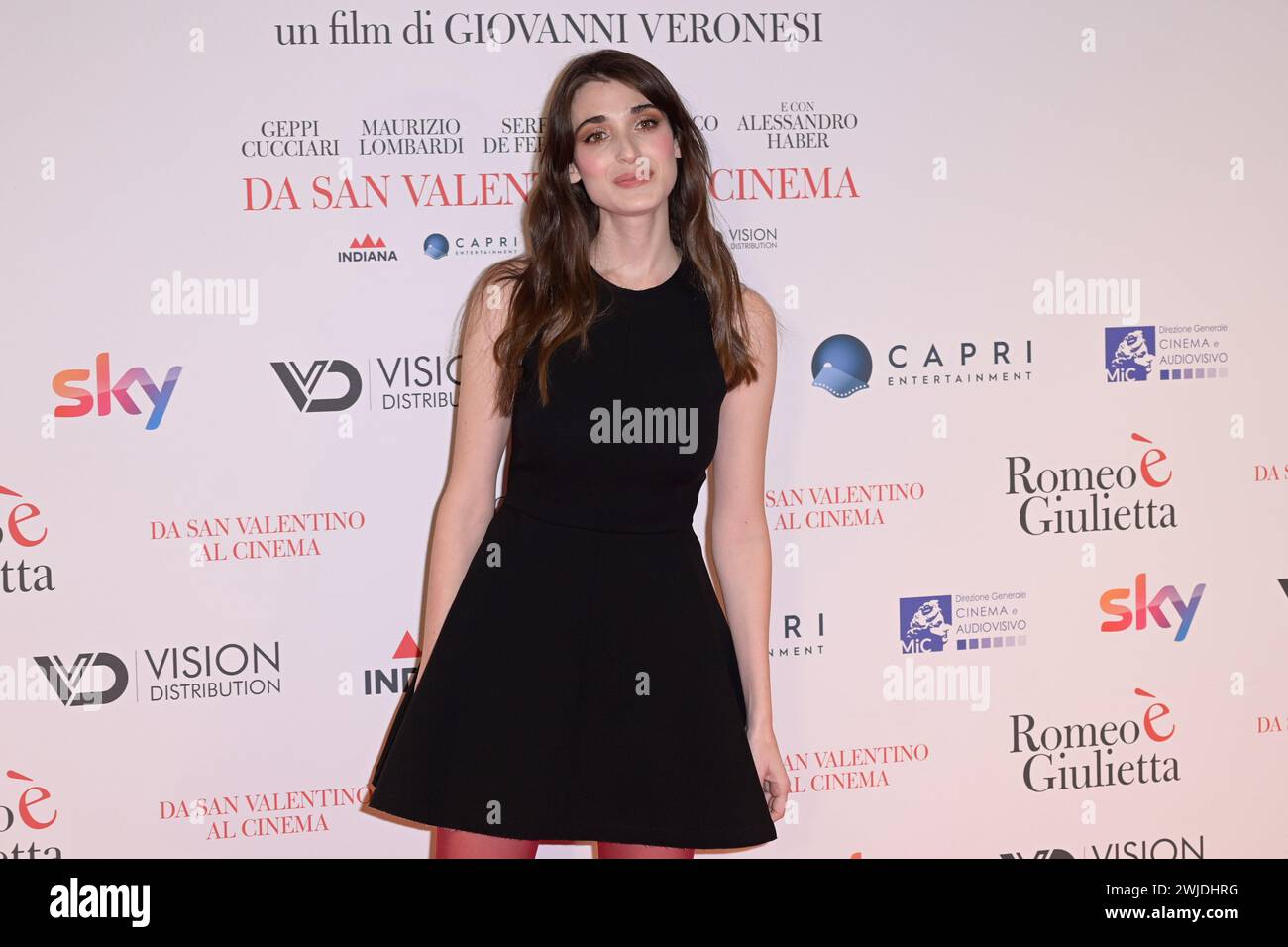 Rome, Italy. 14th Feb, 2024. Pilar Fogliati attends the red carpet of movie 'Romeo è Giulietta' at The Space Cinema Moderno. (Photo by Mario Cartelli/SOPA Images/Sipa USA) Credit: Sipa USA/Alamy Live News Stock Photo