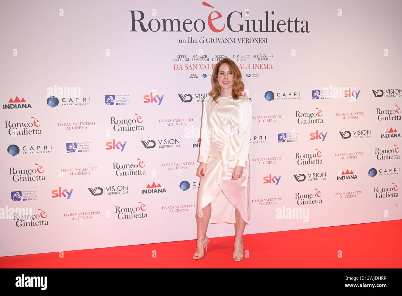 Rome, Italy. 14th Feb, 2024. Viviana Colais attends the red carpet of movie 'Romeo è Giulietta' at The Space Cinema Moderno. (Photo by Mario Cartelli/SOPA Images/Sipa USA) Credit: Sipa USA/Alamy Live News Stock Photo