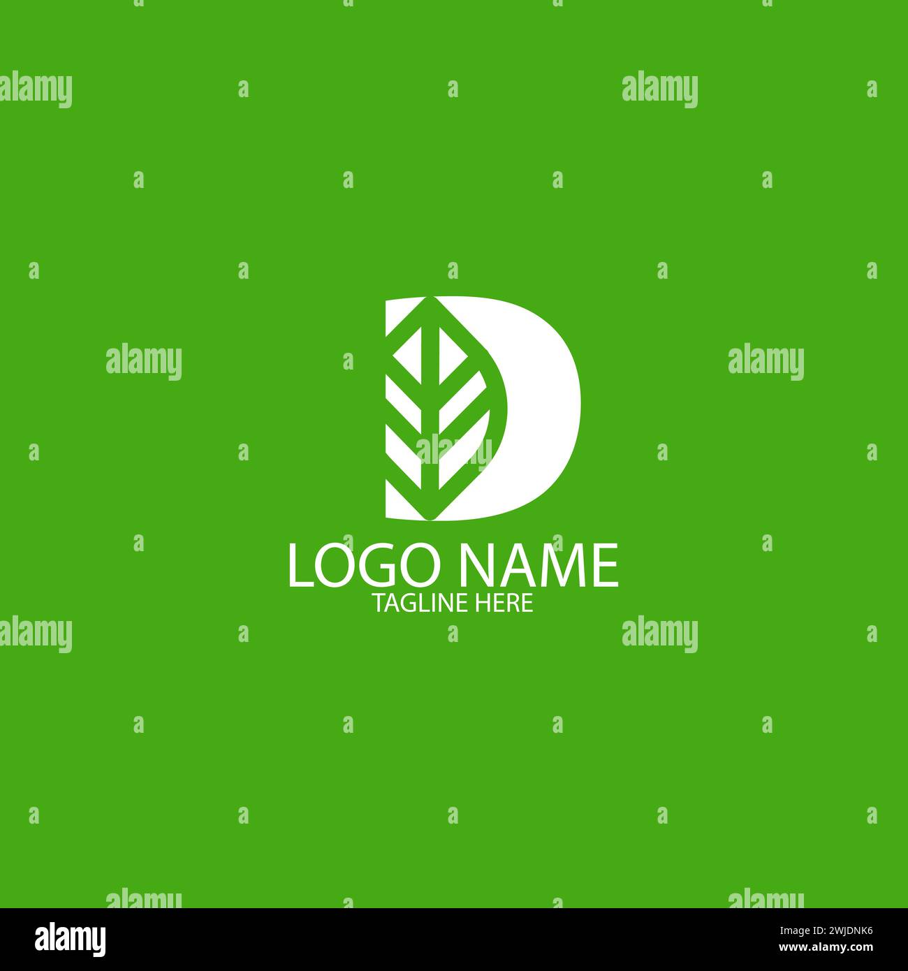 letter D leaf logo design vector Stock Vector Image & Art - Alamy