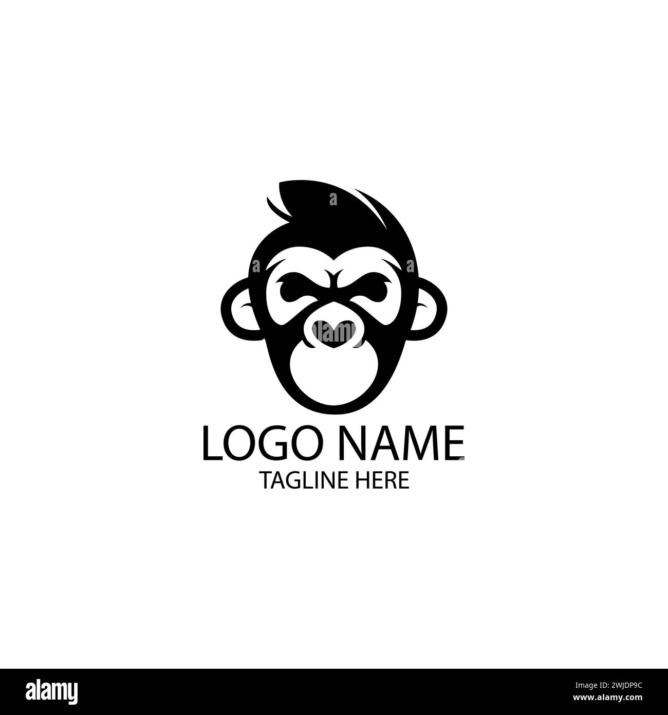 monkey face character logo design vector Stock Vector Image & Art - Alamy