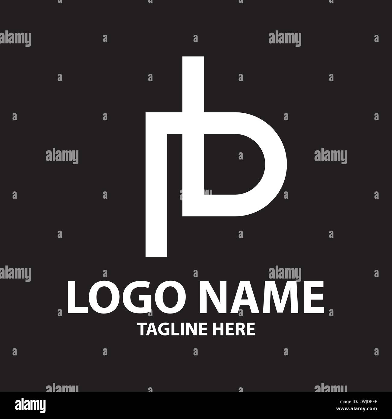 PB linked logo design vector Stock Vector