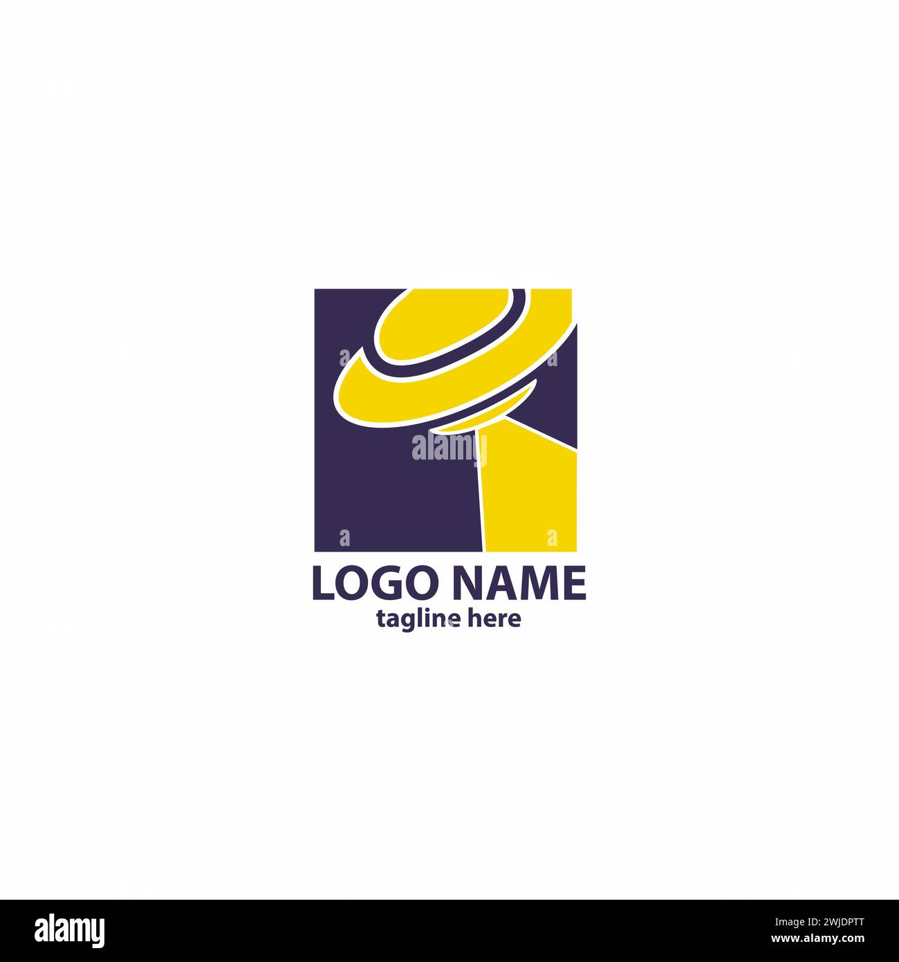 ufo with square isolated logo design vector Stock Vector