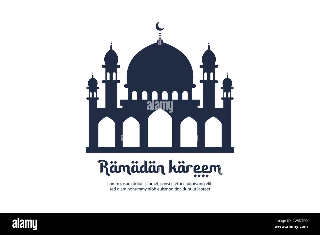 Mosque silhouette for the happy day of Ramadan vector illustration Stock Vector