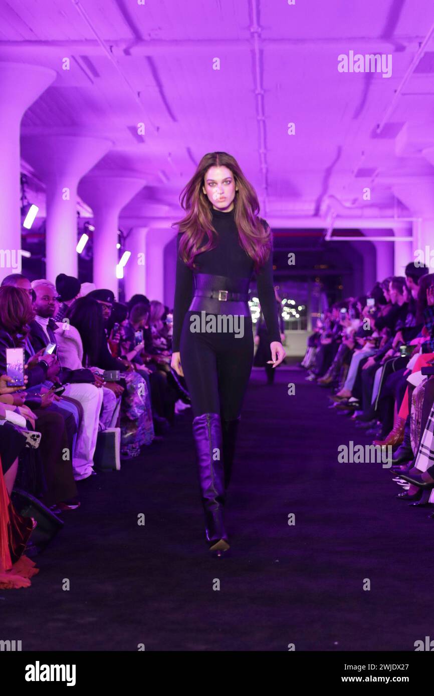 New York, USA, February 12, 2024 Models during the Sergio Hudson Ready to Wear Fall/Winter
