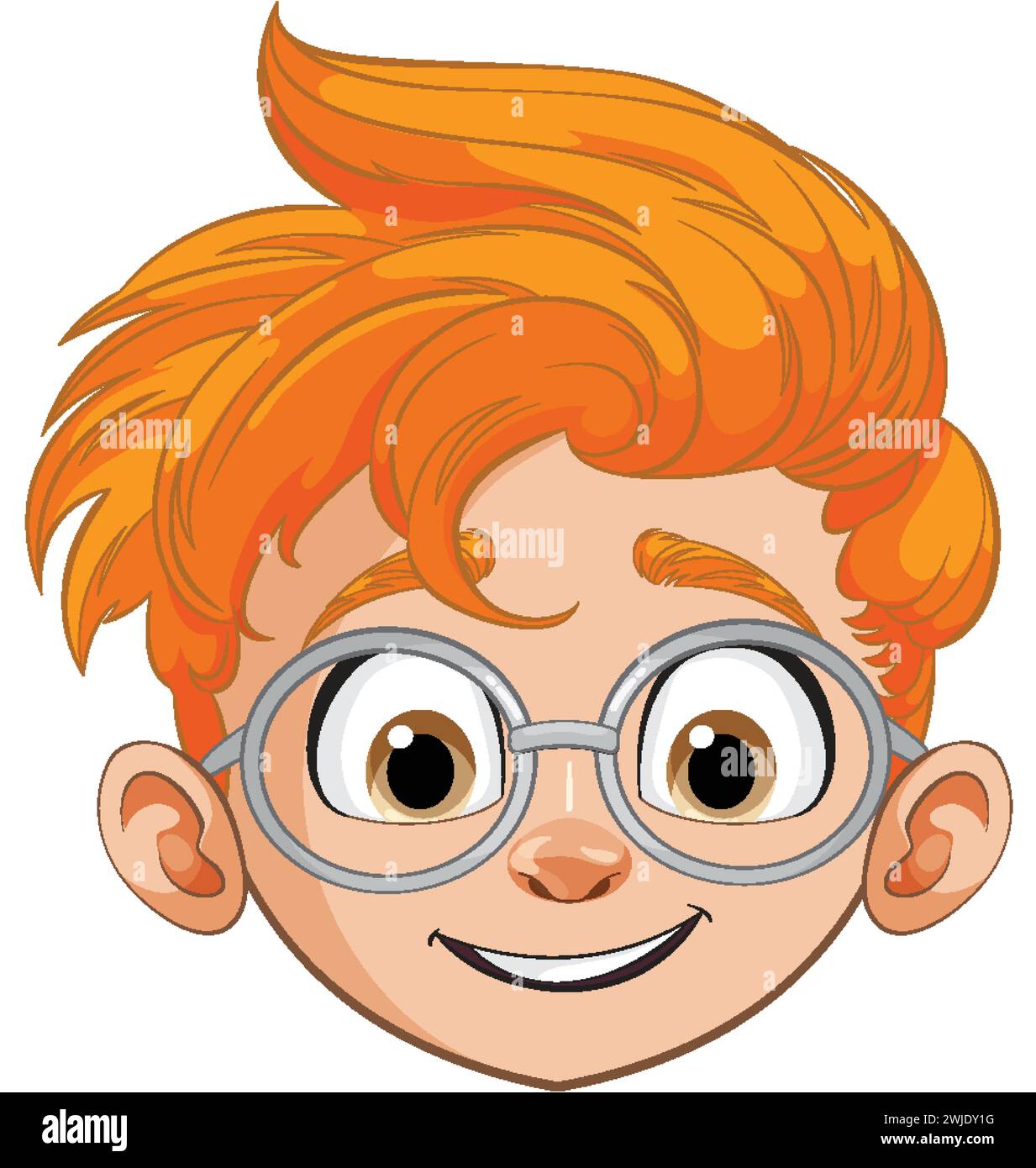 Vector graphic of a smiling boy with red hair Stock Vector Image & Art ...
