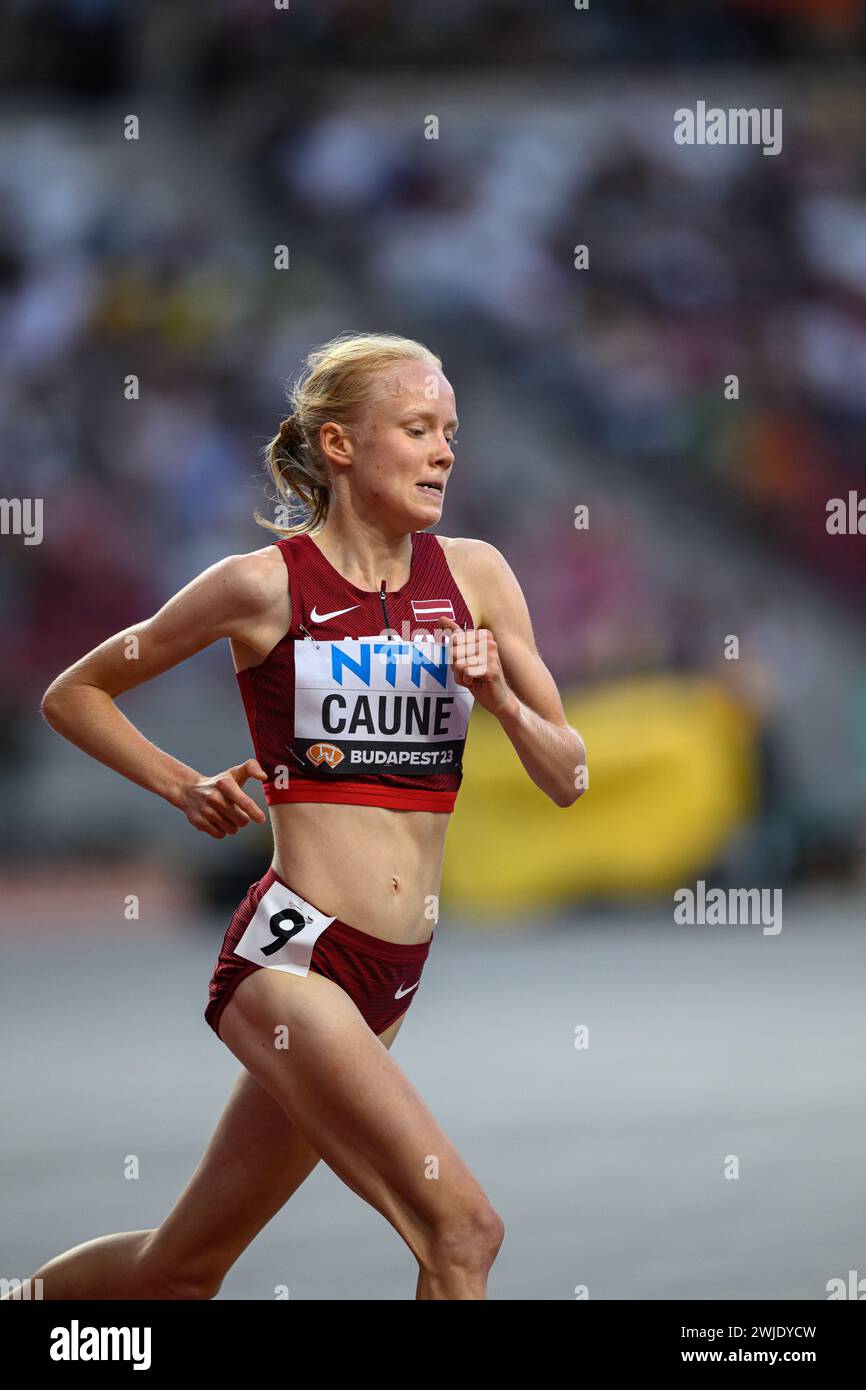 Agate CAUNE participating in the 5000 meters  at the World Athletics Championships in Budapest 2023. Stock Photo