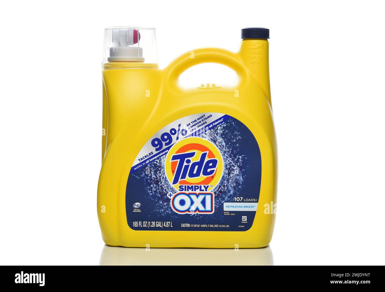 IRVINE, CALIFORNIA- 12 FEB 2024: A bottle of Tide Simply OXI Laundry detergent. Stock Photo