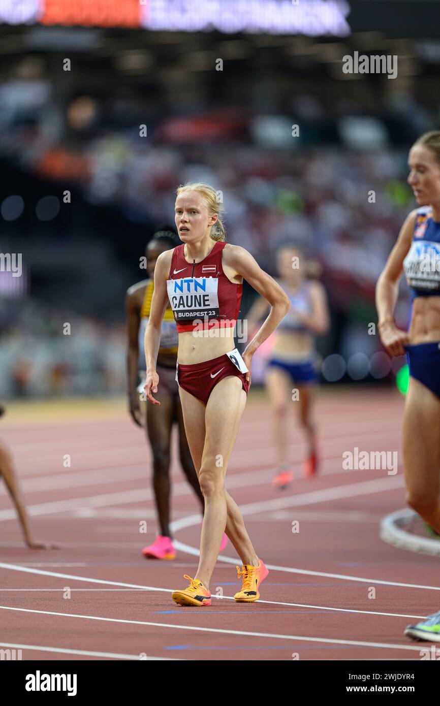 Agate CAUNE participating in the 5000 meters  at the World Athletics Championships in Budapest 2023. Stock Photo