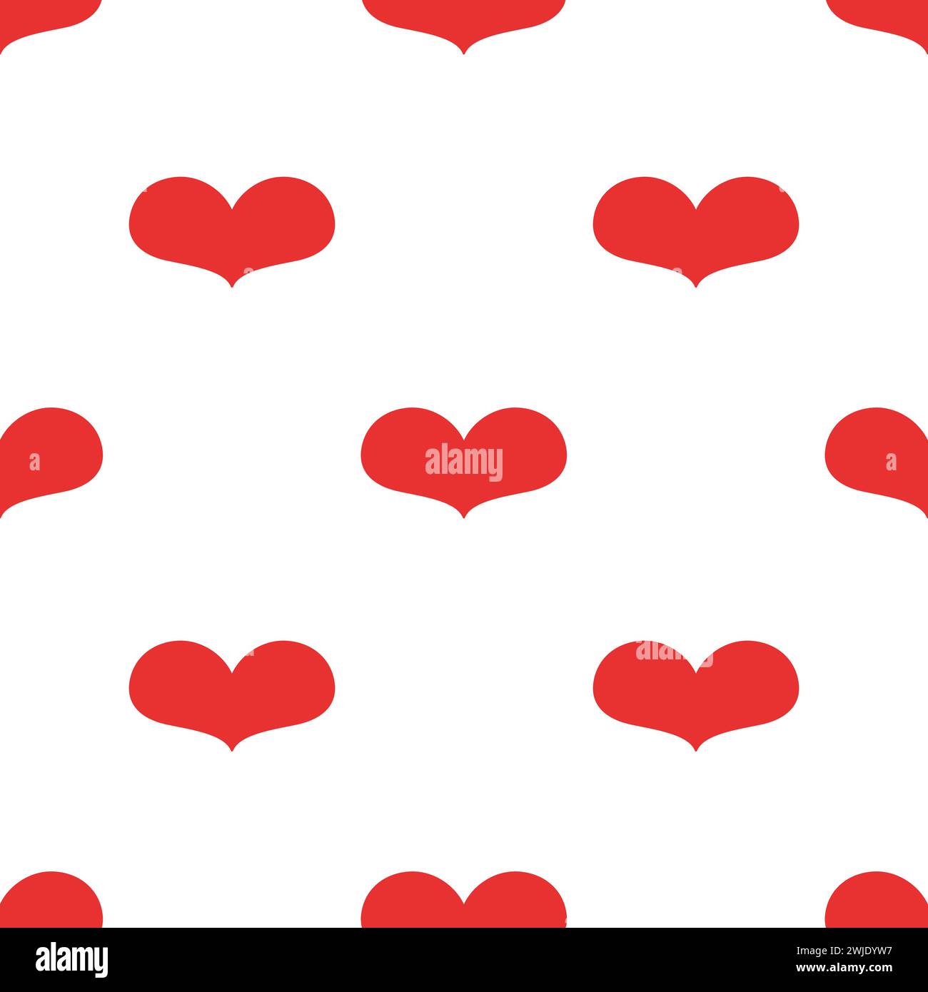 Red Heart seamless pattern. Vector illustration in flat style ...