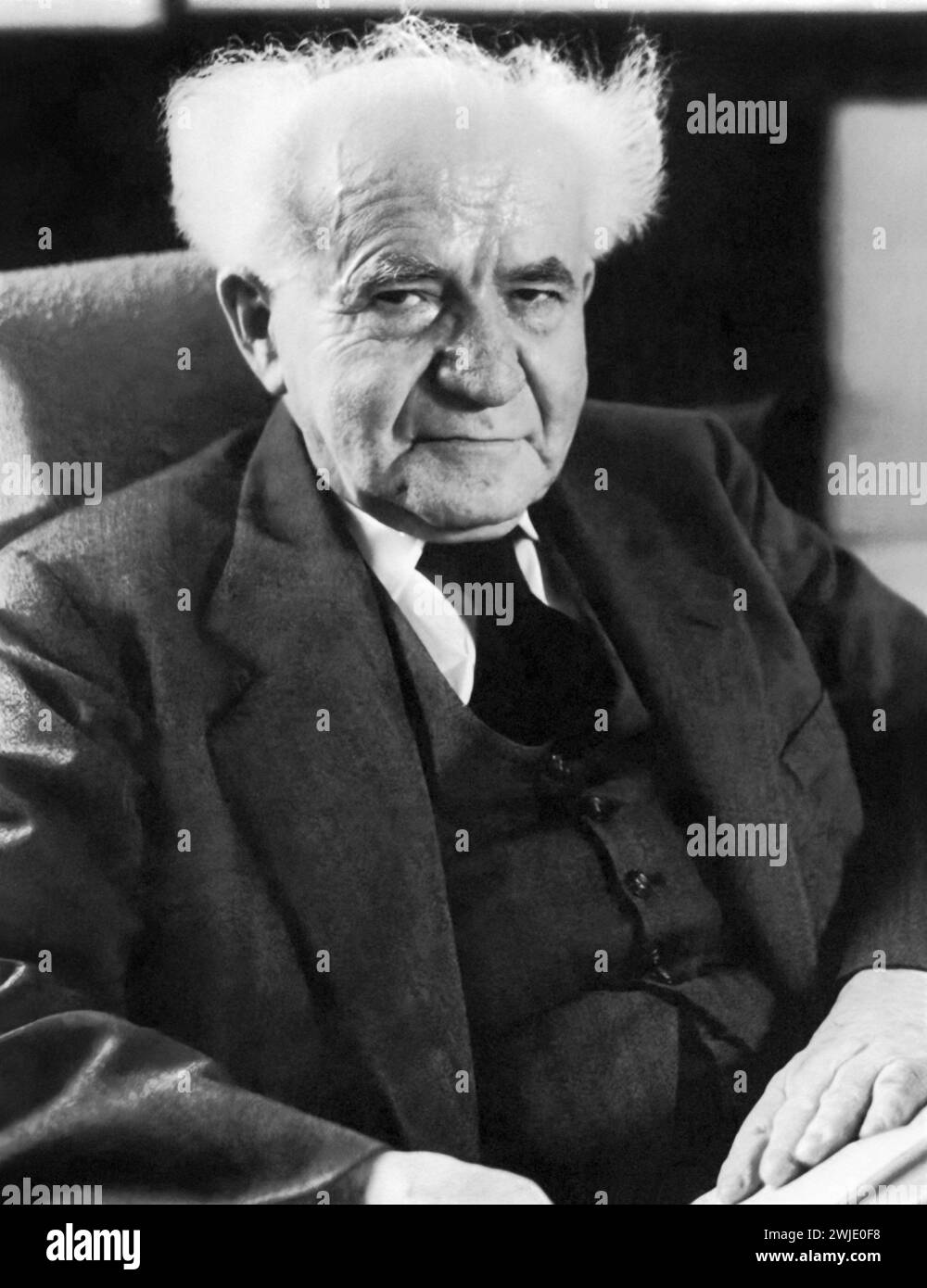 David Ben-Gurion (1886-1973), primary national founder of the State of Israel as well as the state's first prime minister. Stock Photo