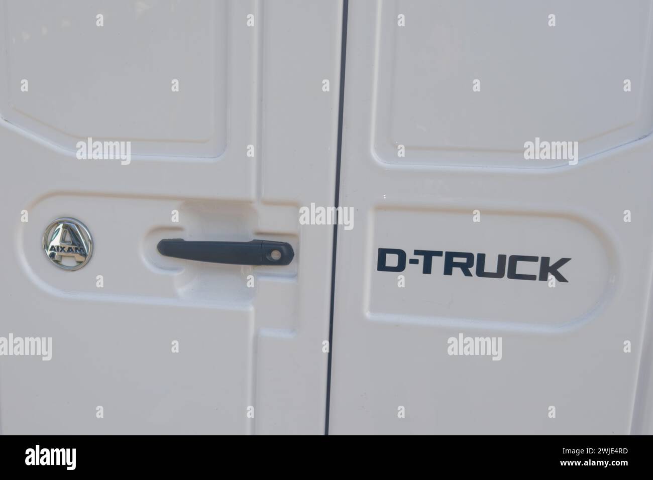 Bordeaux , France -  02 12 2024 : Aixam aixam d-truck logo brand and text sign street French automobile manufacturer without driving license Stock Photo