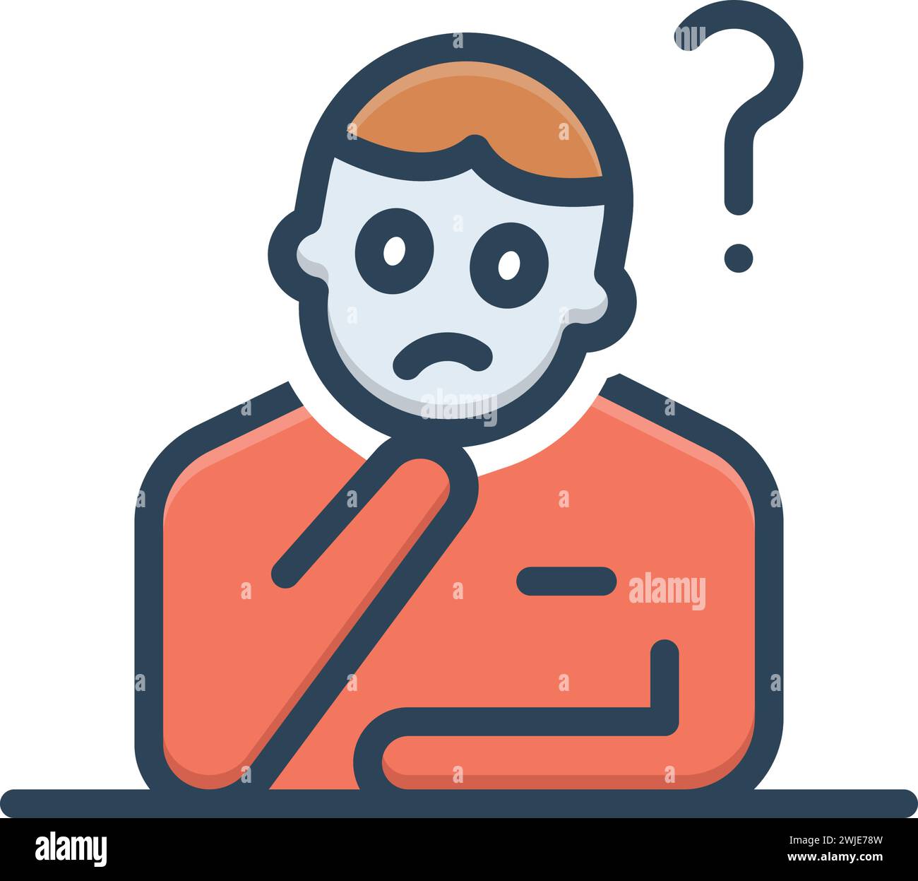 Icon for considered,ponder Stock Vector
