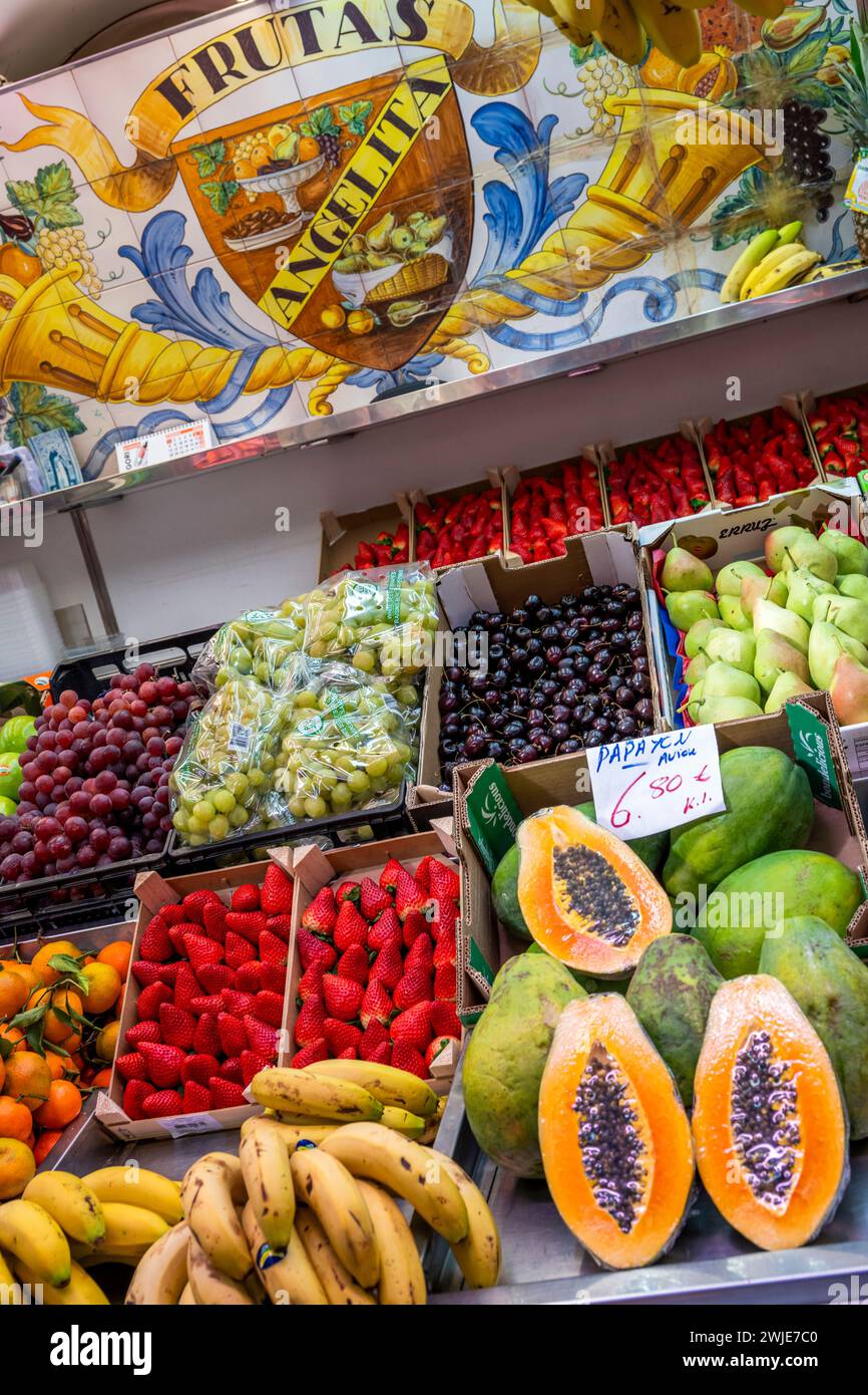 Mercado Central food market, Valencia, Spain Stock Photo