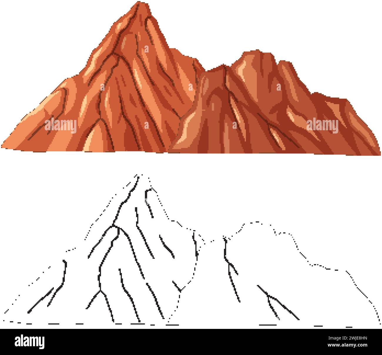 rugged-peaks-cut-out-stock-images-pictures-alamy