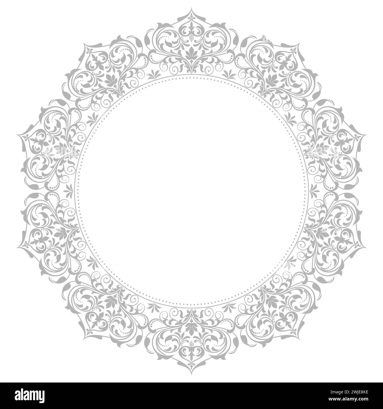 Grey outline floral border. Lace vector illustration for invitations and greeting cards Stock Vector