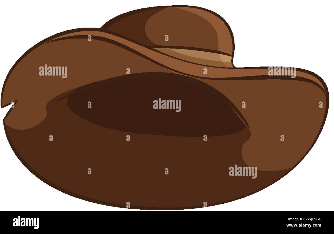 Vector graphic of a traditional brown cowboy hat Stock Vector
