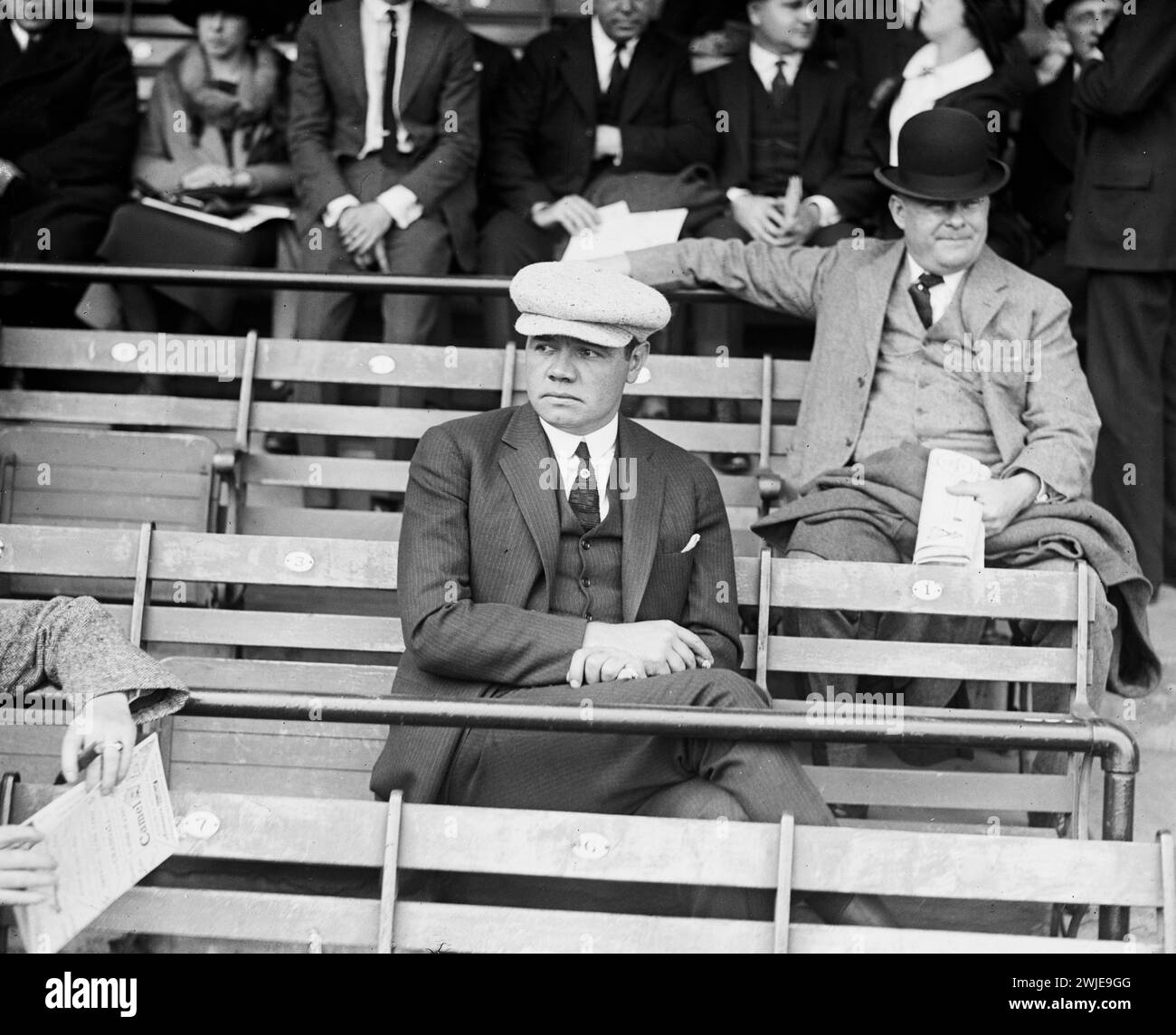 Ruth in the stands on Opening Day, April 12, 1922, at Griffith Stadium