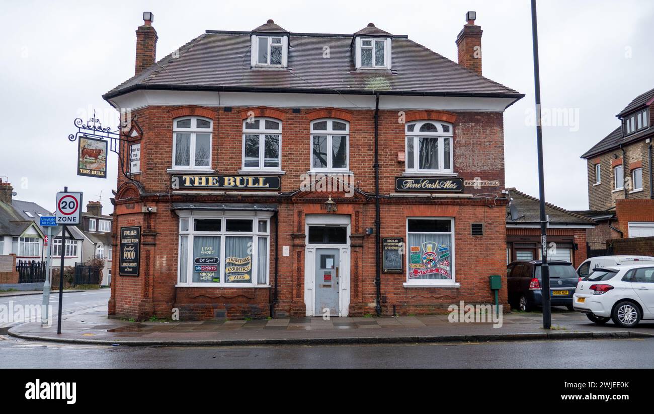 The Bull pub on Shooters Hill in Woolwich, London. Stock Photo