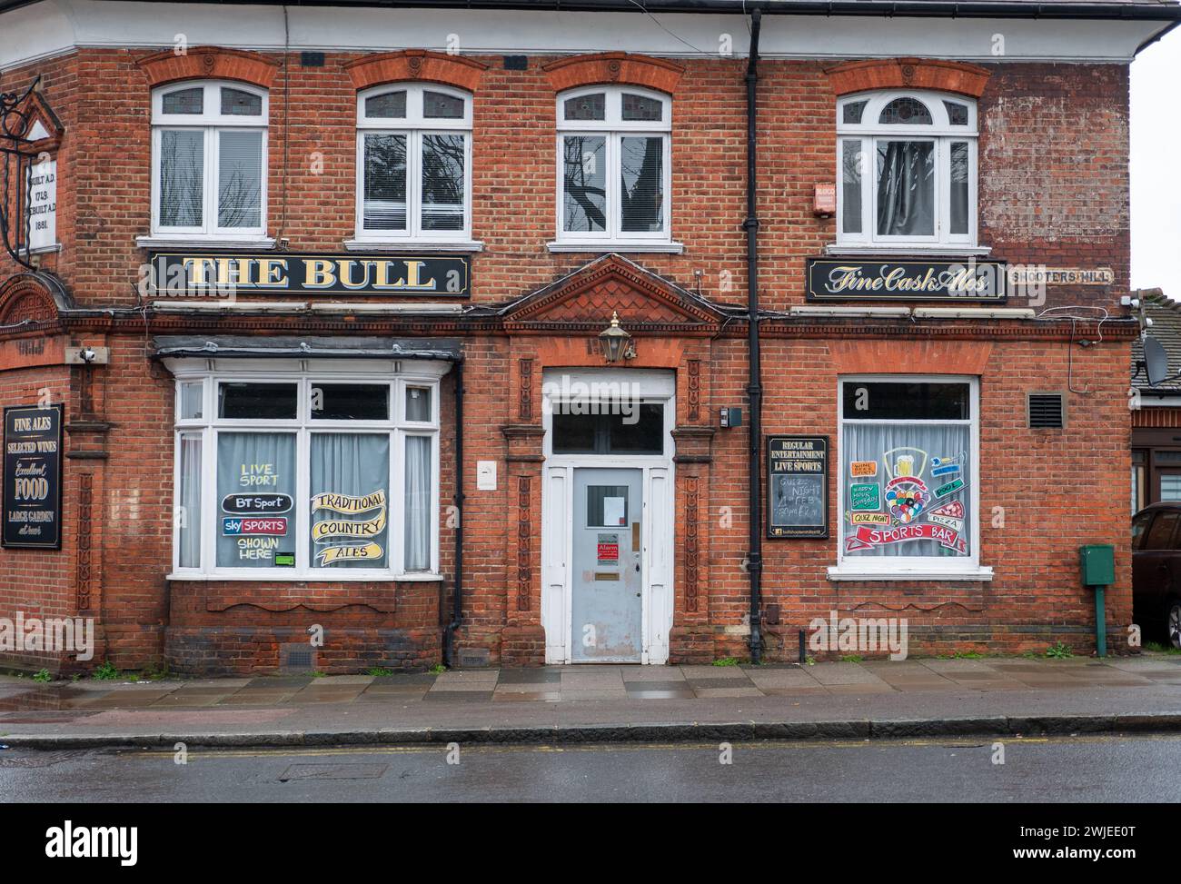 The Bull pub on Shooters Hill in Woolwich, London. Stock Photo