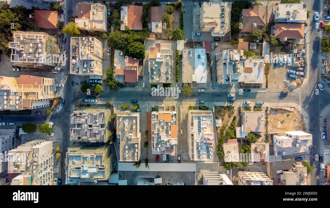 An aerial view of residential buildings in Limassol. Cyprus Stock Photo