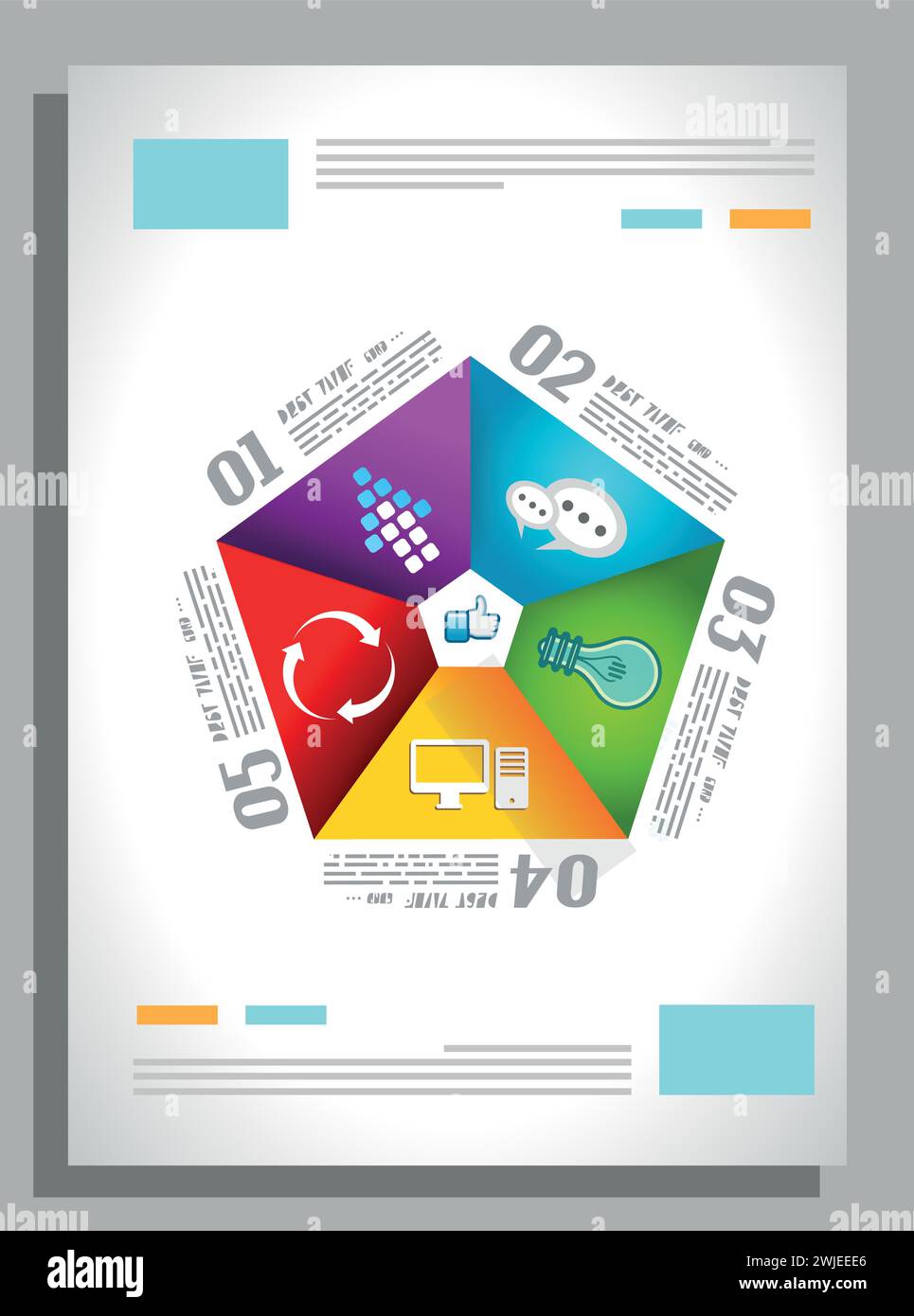 Vector modern business flyer template with abstract design Stock Vector