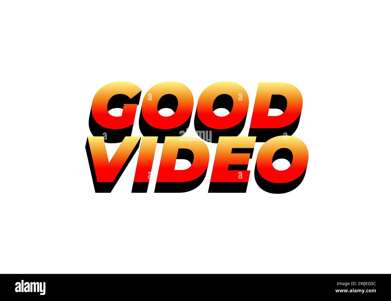 Good video. Text effect design in eye catching color with 3D look effect Stock Vector