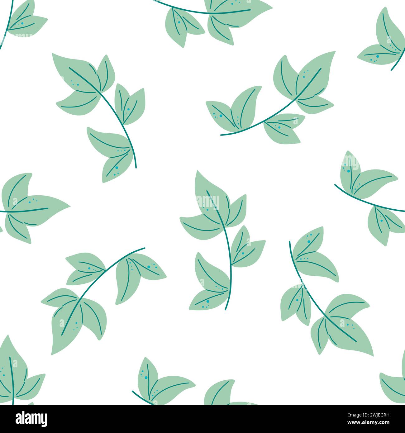 Leafy seamless pattern flat style Stock Vector Image & Art - Alamy