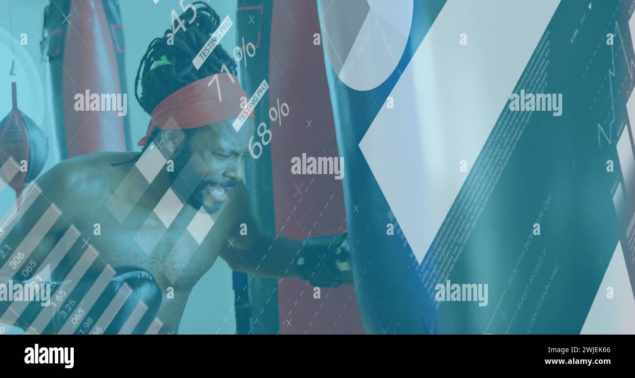 Image of digital interface with statistics scanning and data processing ...