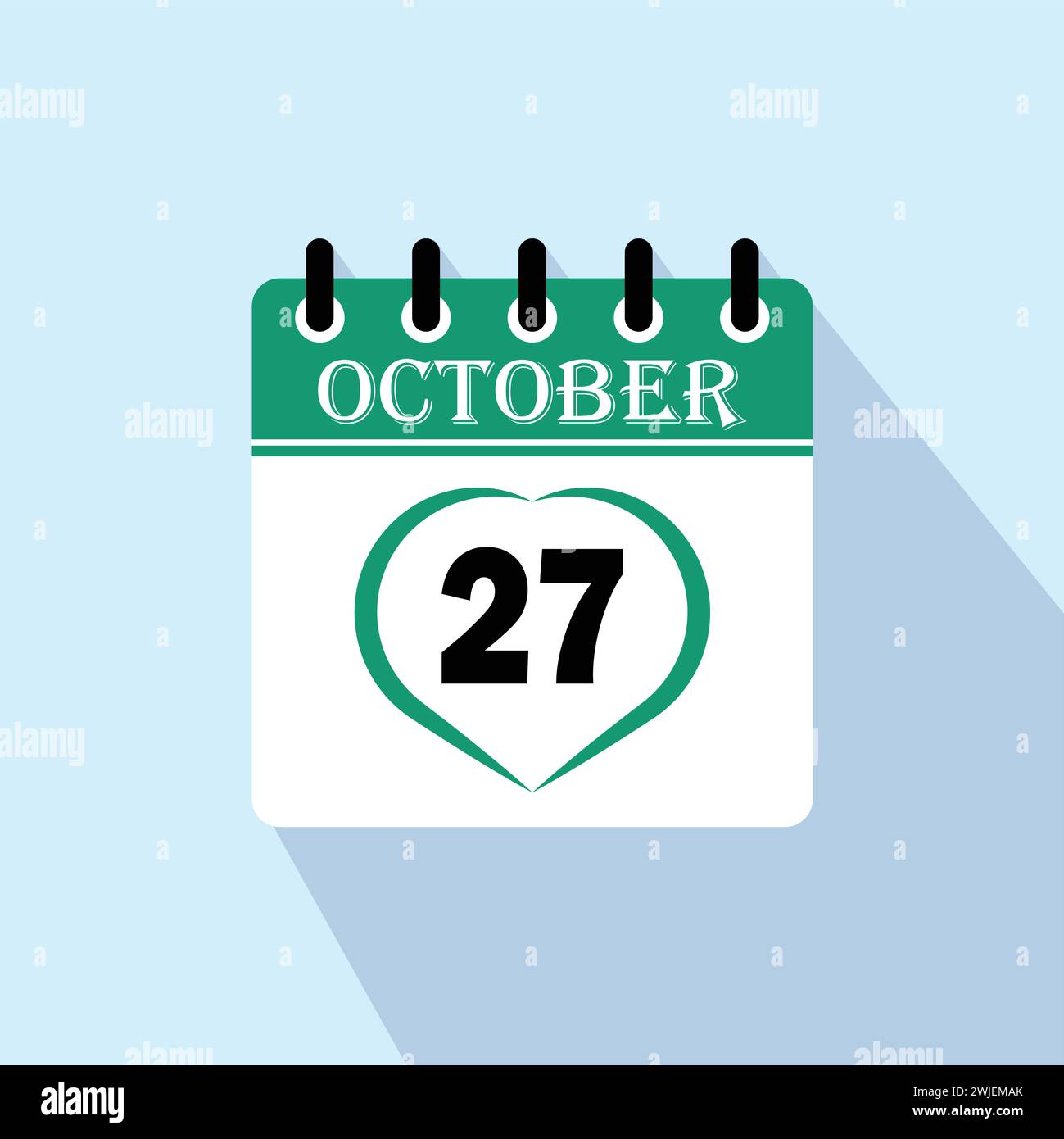 Icon calendar day - 27 October. 27 days of the month, vector ...