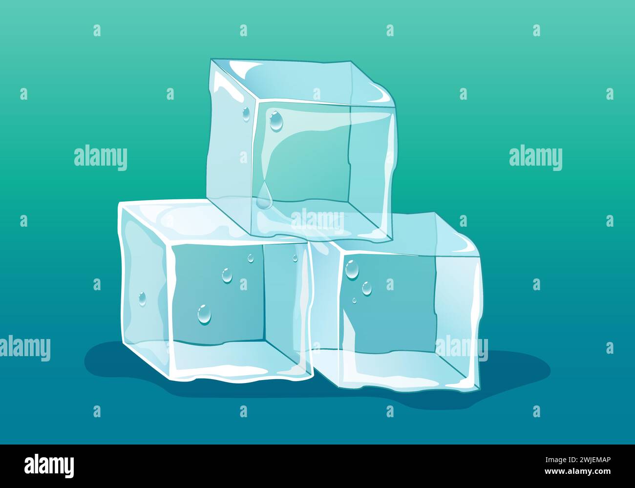 Glass water ice cubes vector hi-res stock photography and images