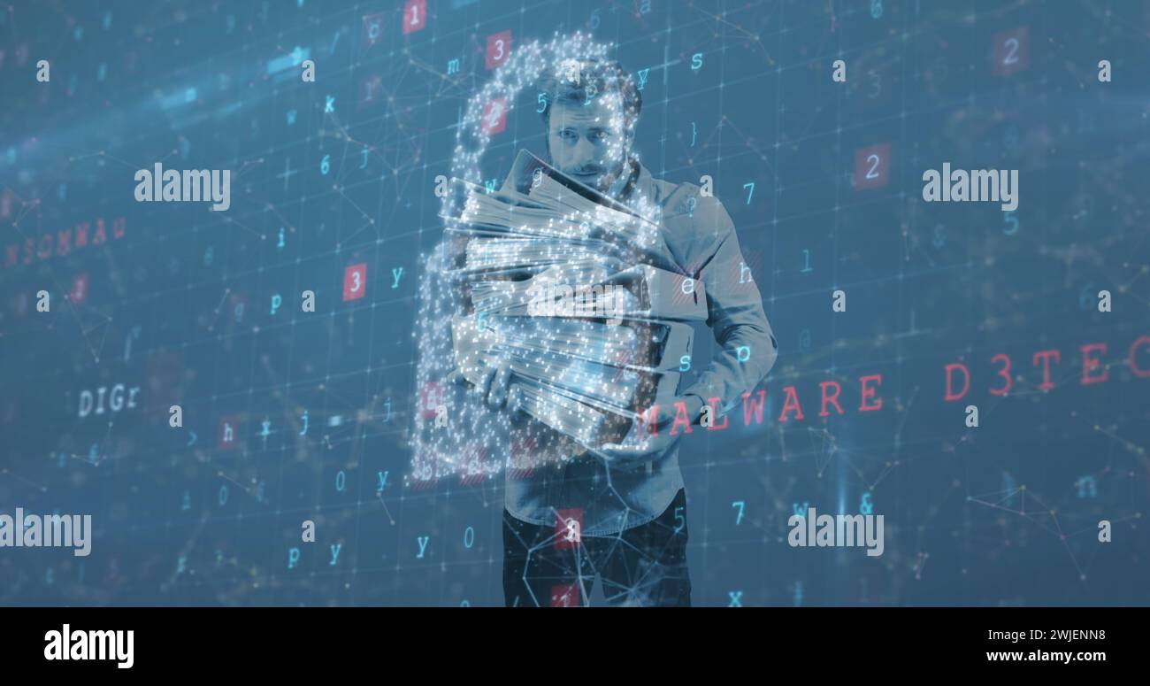 Image of digital interface with icons and data processing Stock Photo ...