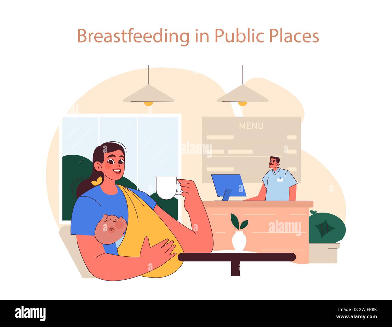 Breastfeeding in public Stock Vector Images Alamy