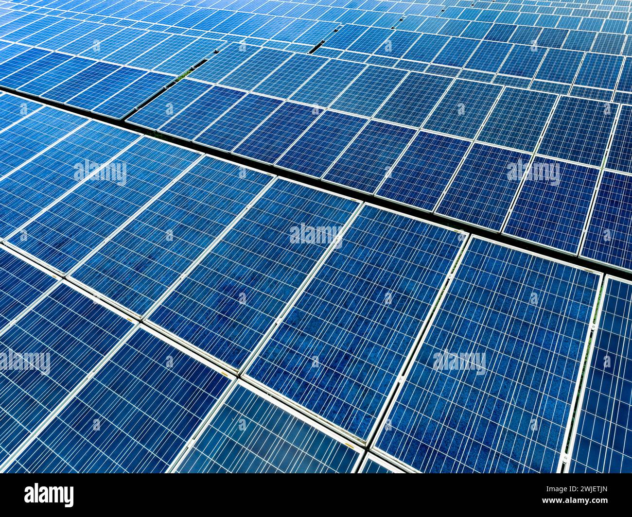Aerial view of solar farm. Renewable energy for a sustainable future ...