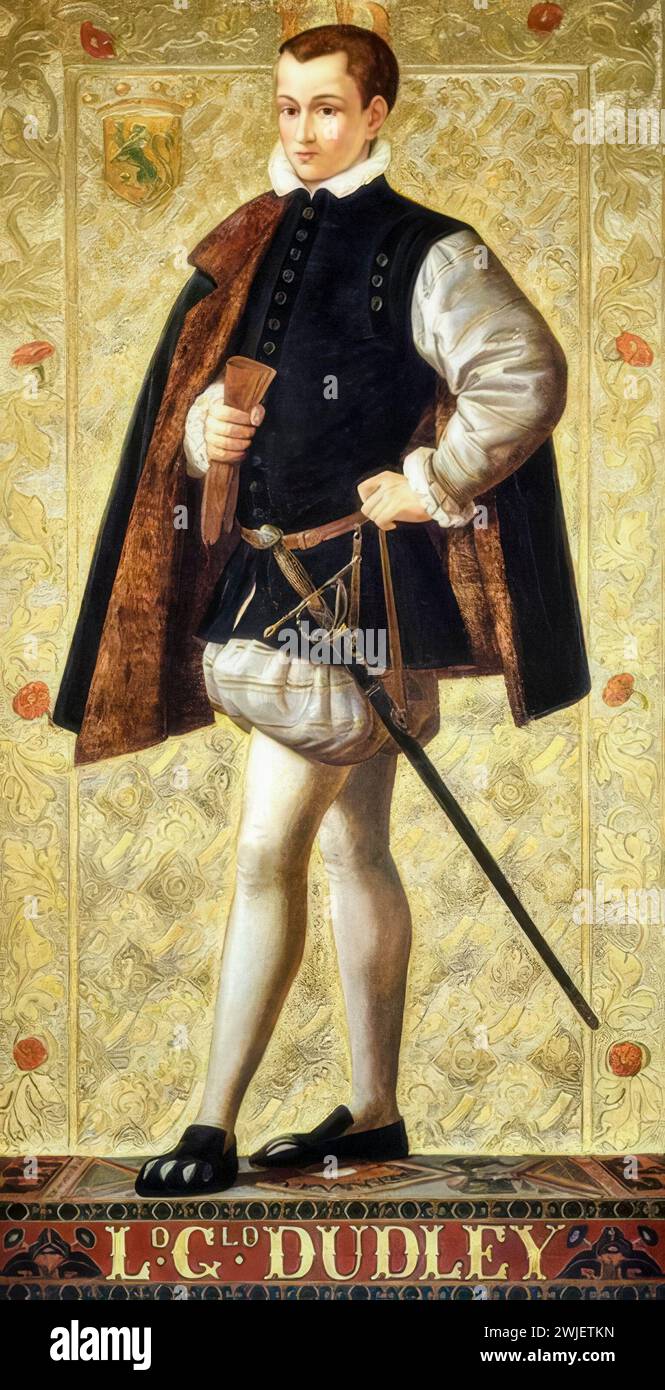 Lord Guildford Dudley (circa 1535-1554), Consort to the English Monarch (disputed) 1553, portrait painting by Richard Burchett, 1840-1875 Stock Photo