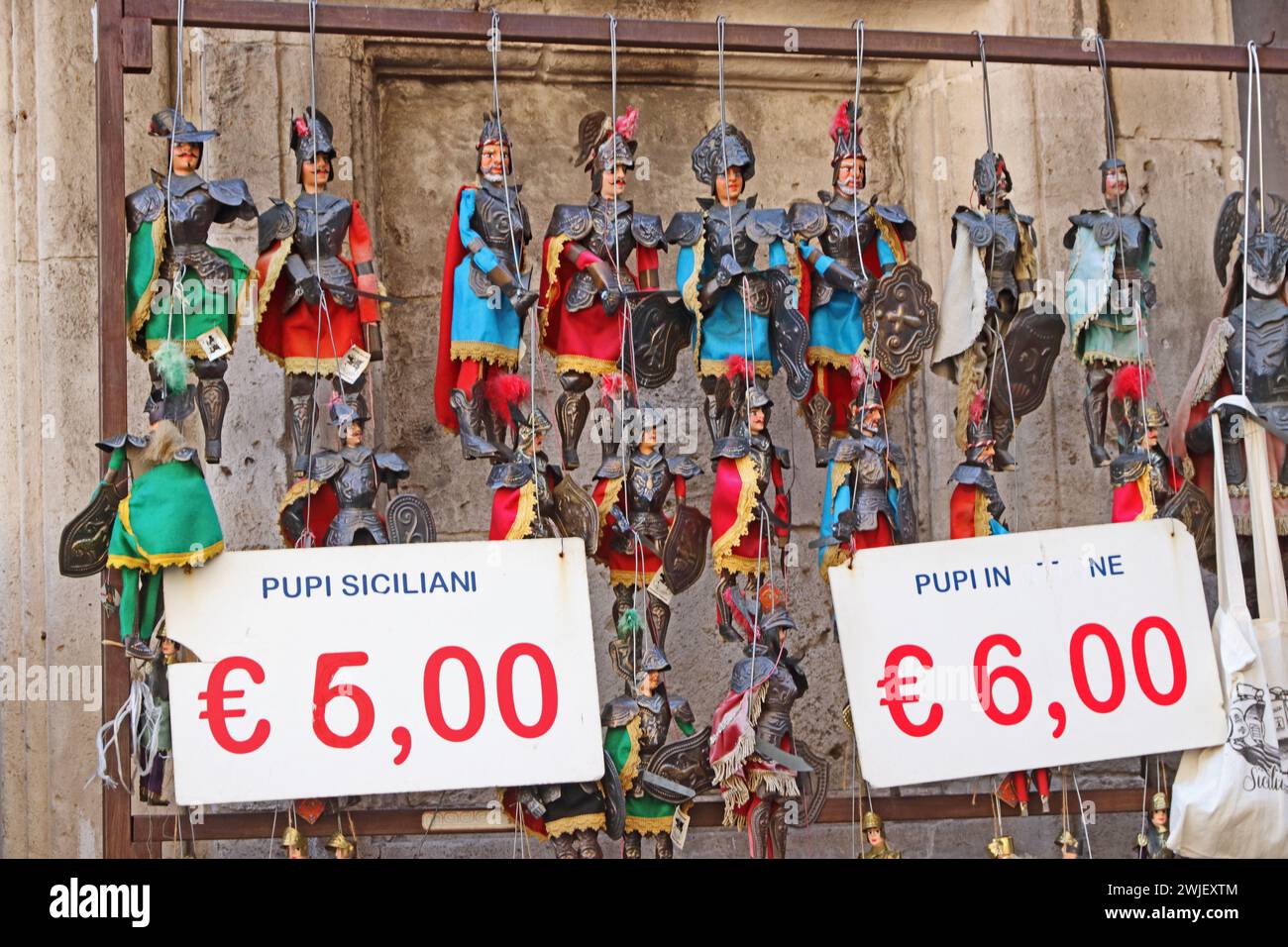 Sicilian puppets for sale, Catania, Sicily Stock Photo