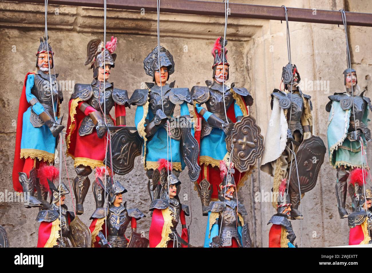 Sicilian puppets for sale, Catania, Sicily Stock Photo
