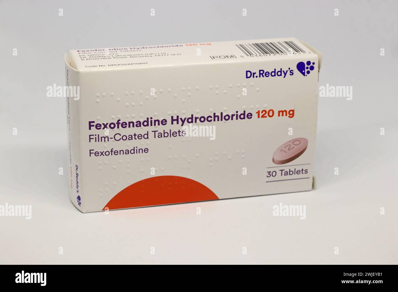 Photo of packet of Fexofenadine Hydrochloide 120mg tablets, a ...