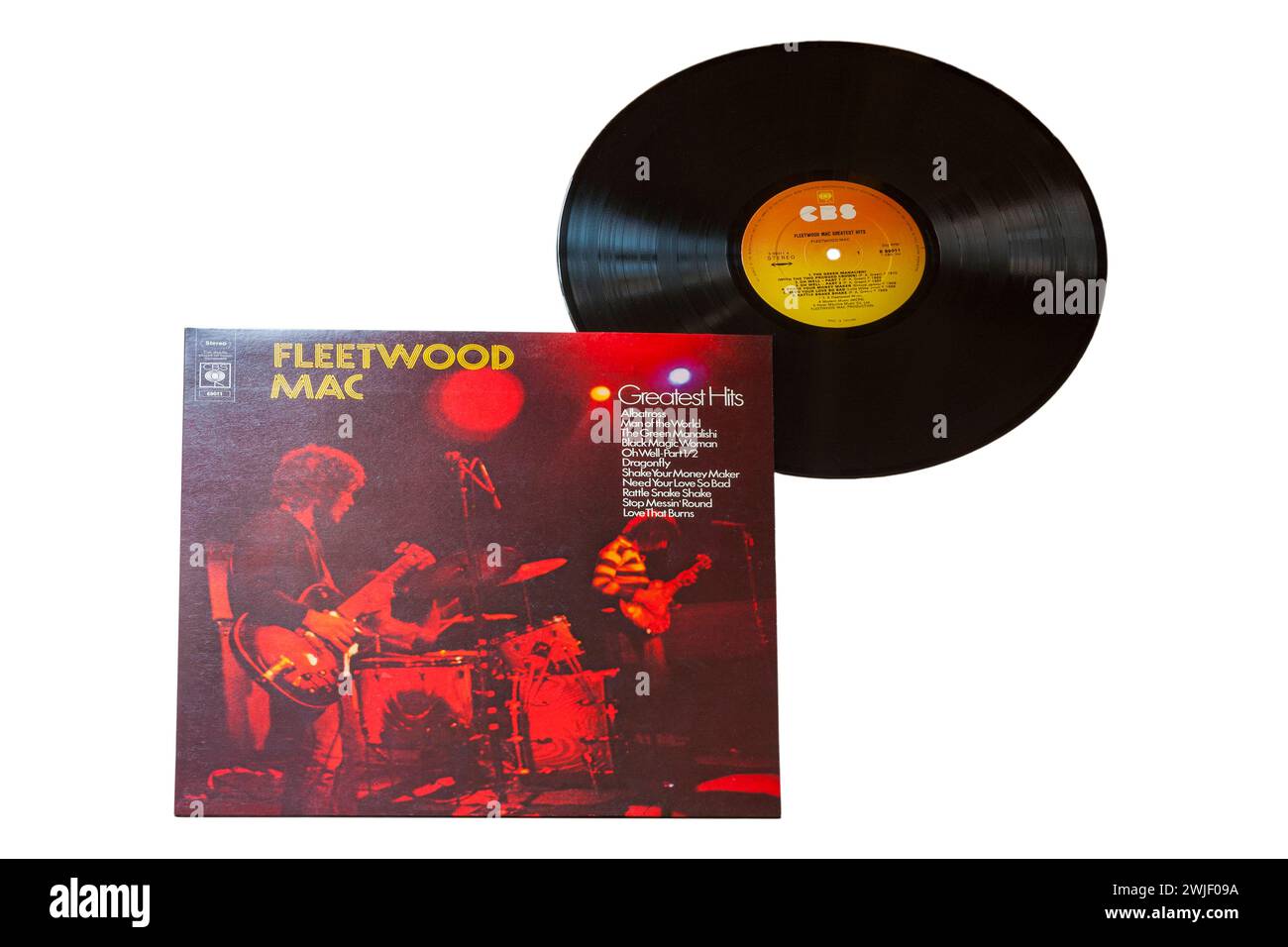 Fleetwood Mac Greatest Hits vinyl record album LP cover isolated on white background - 1971 Stock Photo