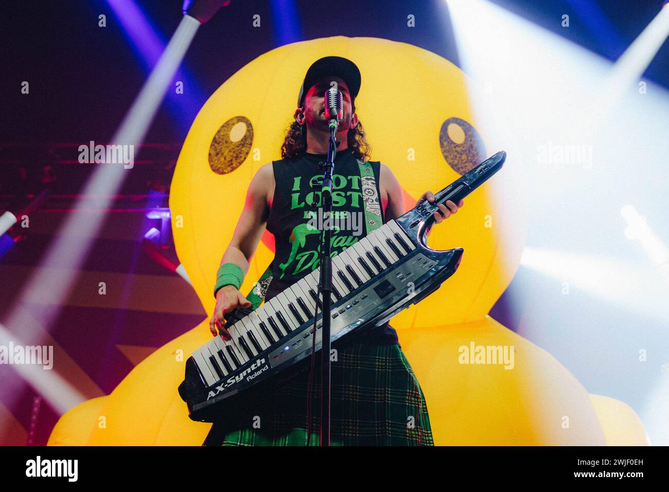 Scottish heavy metal band Alestorm on stage during a concert at Paris Olympia on January 30, 2023 Stock Photo