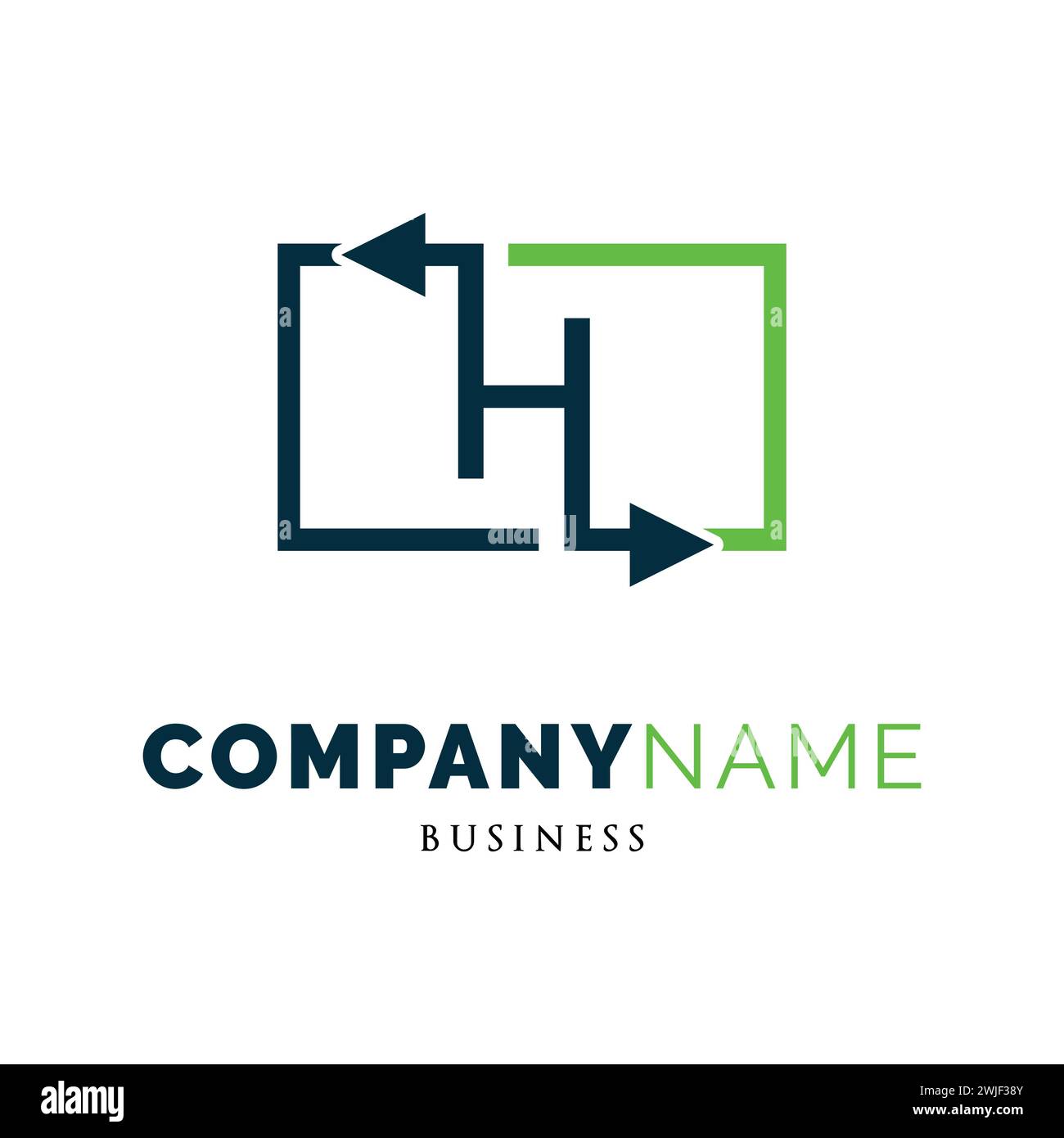 Initial Letter H Arrow Icon Logo Design Template Stock Vector