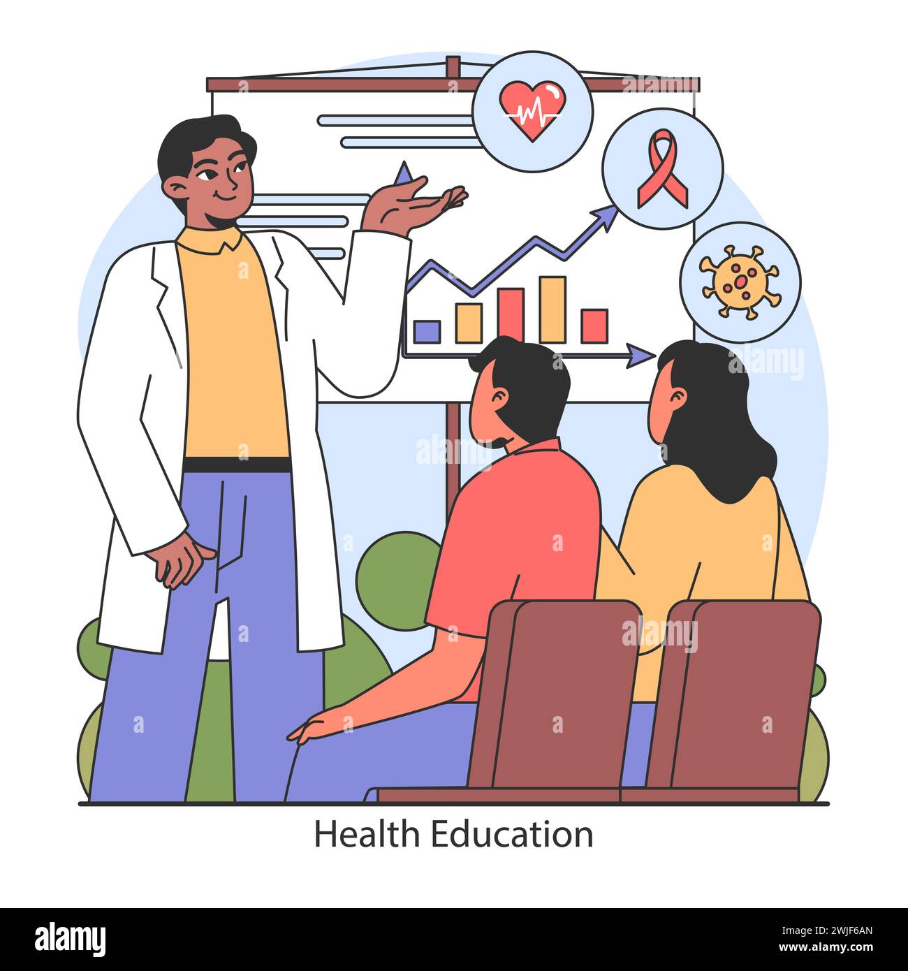 Health Education concept. Expert sharing knowledge on vital health 