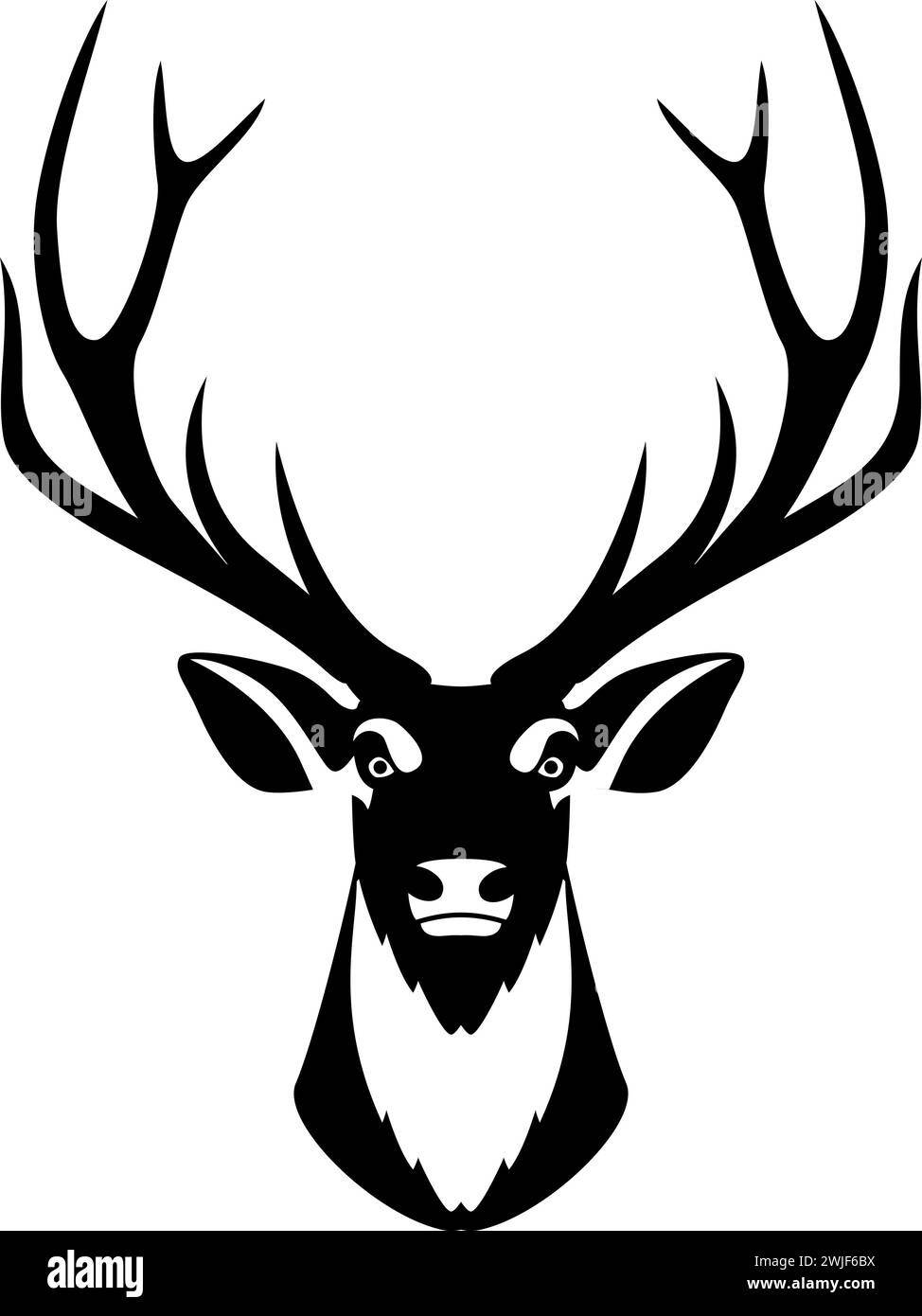 Deer Head Isolated Icon in Flat Style Stock Vector Image & Art - Alamy