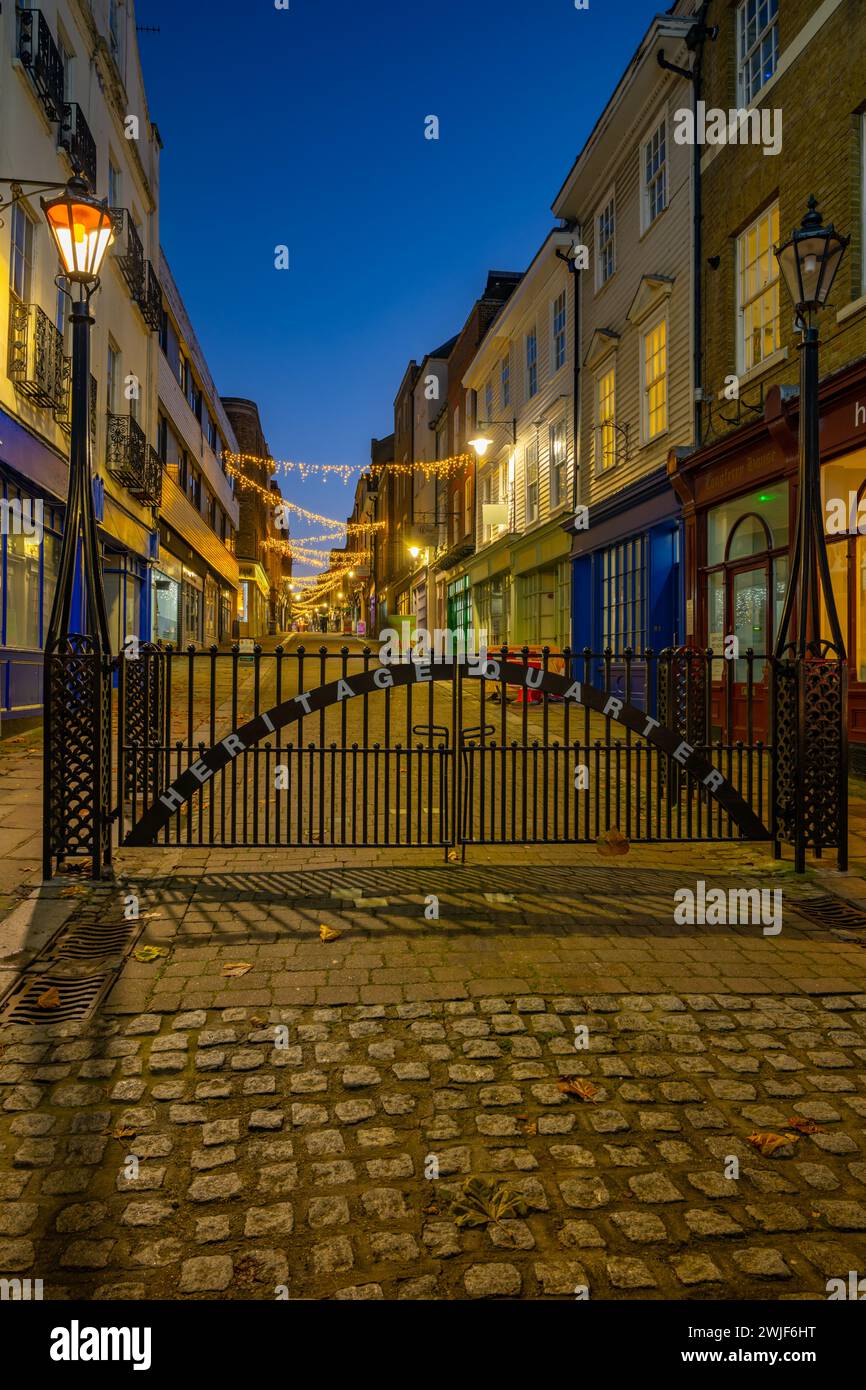 Christmas lights on the High street Gravesend from their Town Pier Stock Photo Alamy