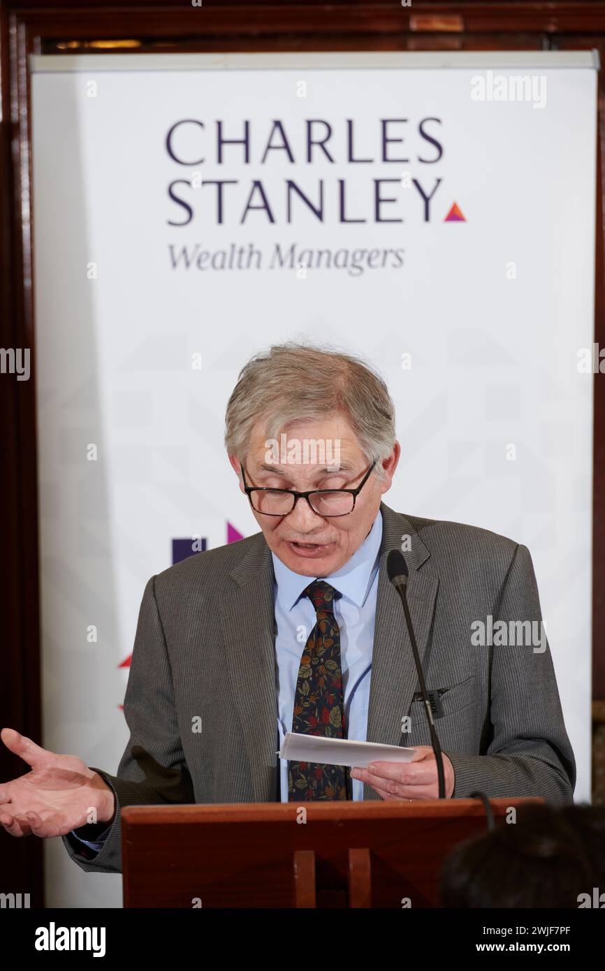 David Kynaston at the Oldie Literary Lunch 13-02-24 Stock Photo