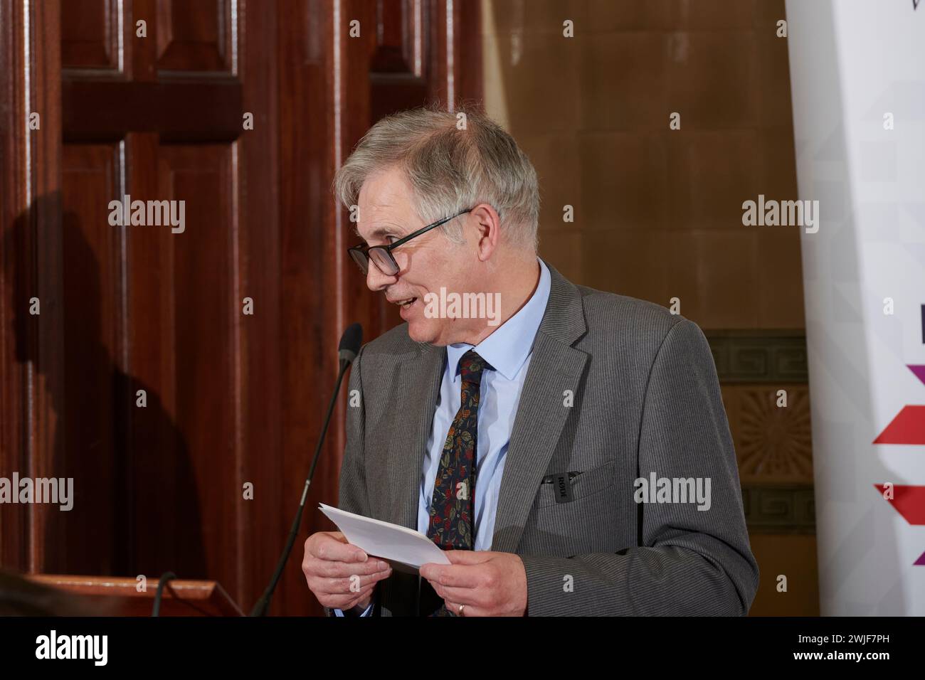 David Kynaston at the Oldie Literary Lunch 13-02-24 Stock Photo