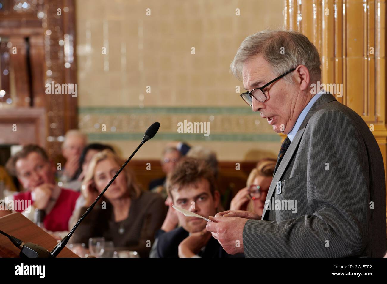 David Kynaston at the Oldie Literary Lunch 13-02-24 Stock Photo