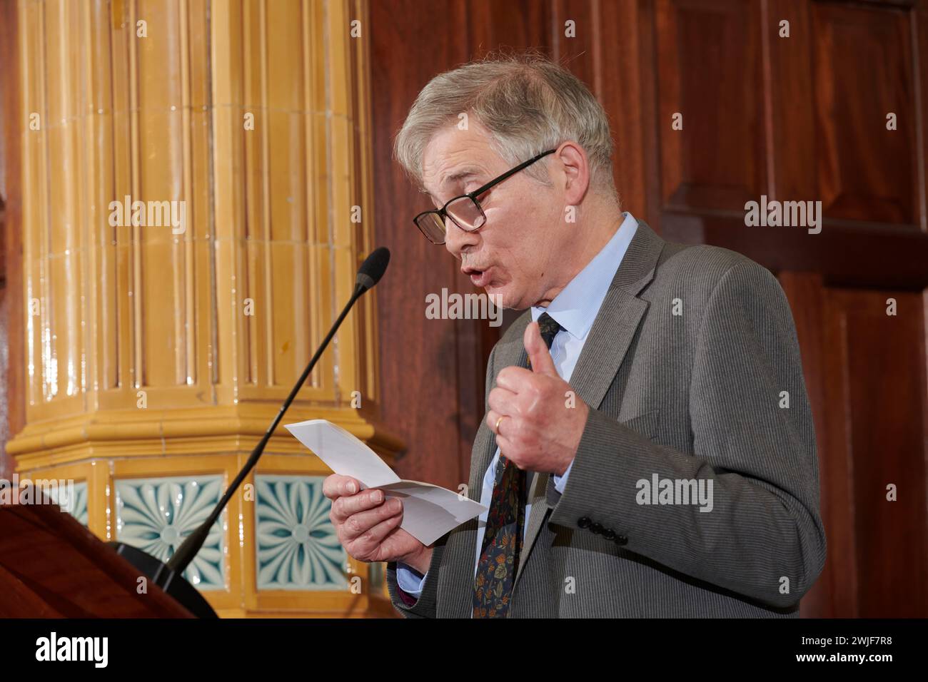 David Kynaston at the Oldie Literary Lunch 13-02-24 Stock Photo
