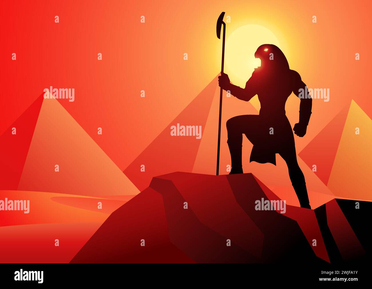 Egyptian god and goddess, Ra, the ancient Egyptian deity of the sun